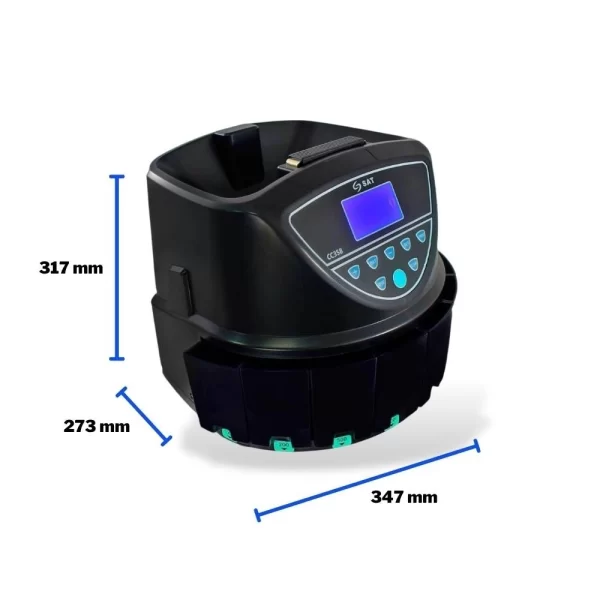 CONTADORA DE MONEDAS SAT CC358, CLASIFICADORA, 350 MON/MIN, DISPLAY LCD - Imagen 2