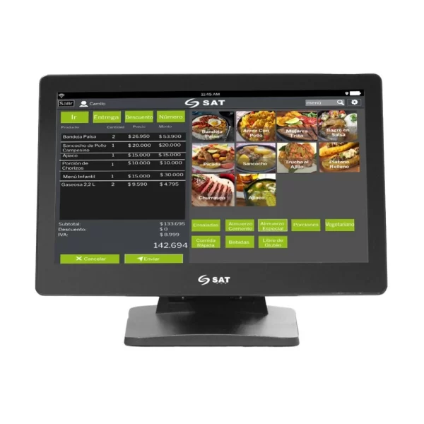 POS AIO SAT N140 CELERON J4125 4G/128GB P15.6 TOUCH C WIFI/BT